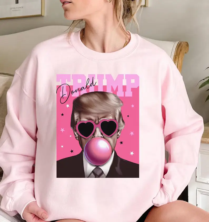 Donald Trump Pink Bubble Gum Sweatshirt Funny Trump Won Merchandise Patriotic Gift Ideas Donald Trump Pink Bubble Gum Sweatshirt Funny Trump Won Merchandise Patriotic Gift Ideas - Image 1