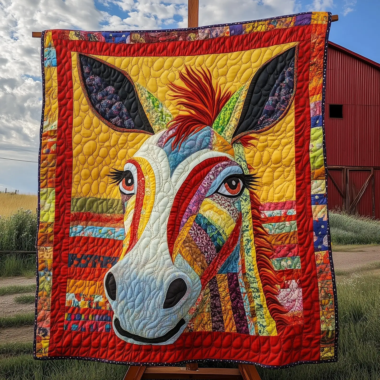 Donkey Snuggles Quilted Blanket Farm Animal Themed Quilt Donkey Present Ideas