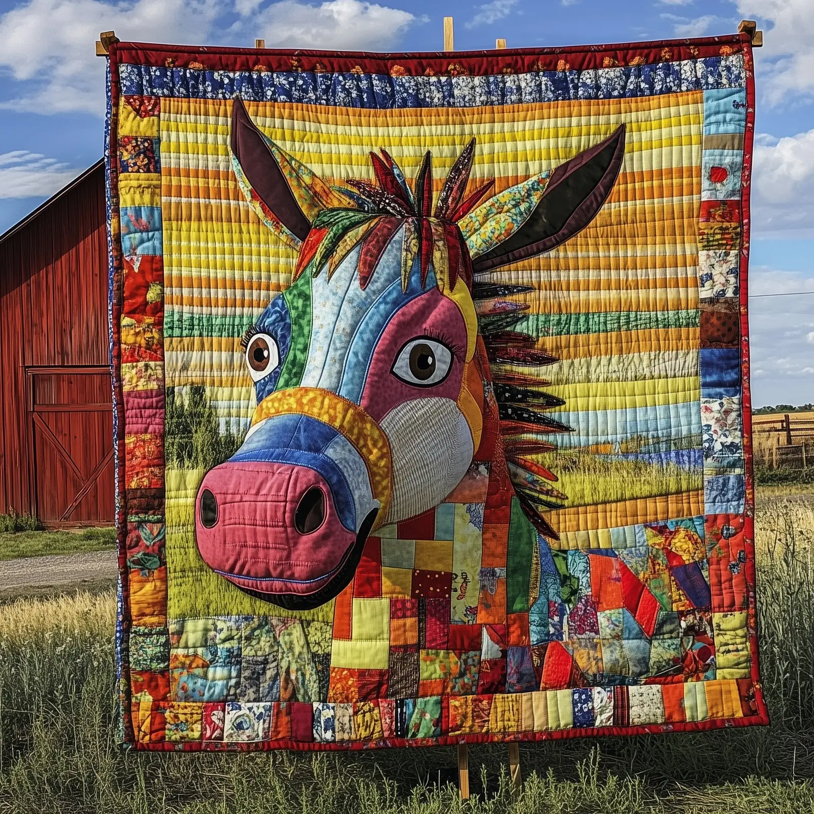 Donkey Snuggles Quilted Blanket Warm And Fun Animal Blanket Donkey Present Ideas