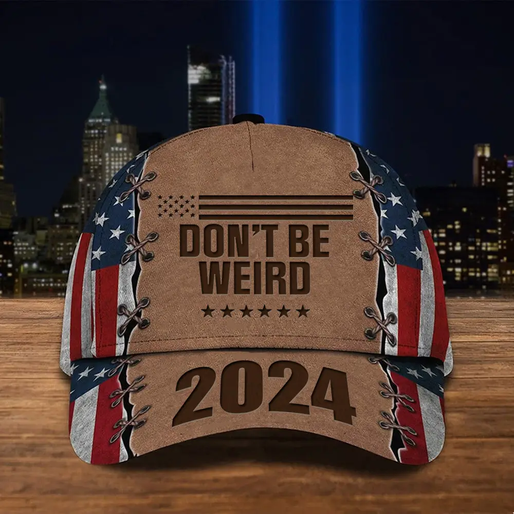 Don't Be Weird 2024 Harris Walz Hat American Flag Vote Harris Walz For President VP Hat