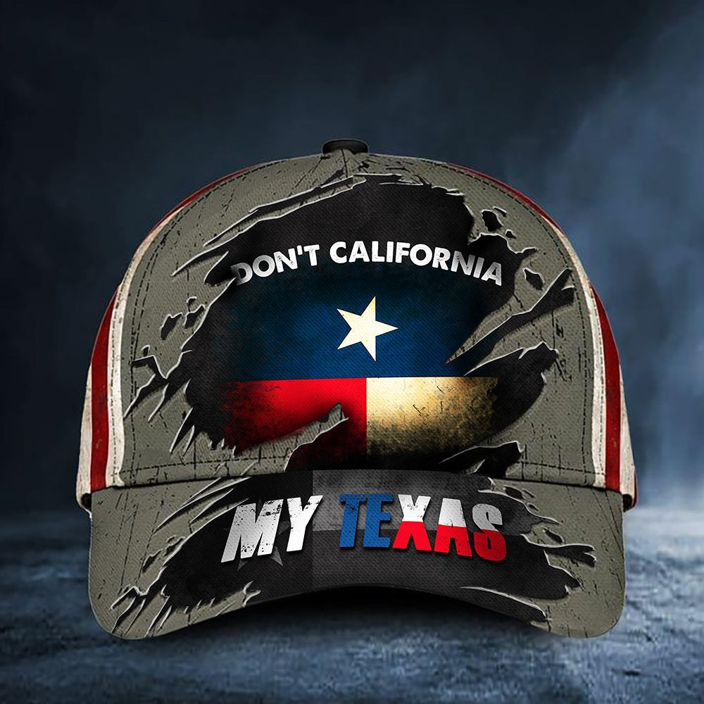 Don't California My Texas Hat Vintage American Flag Cap Patriotic Texas Proud State Merch