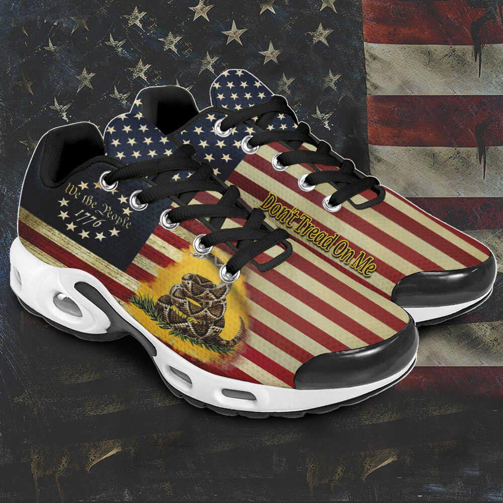Don't Tread On Me American Flag Sneakers We The People Gadsden Flag Shoes Gifts For Gun Lovers