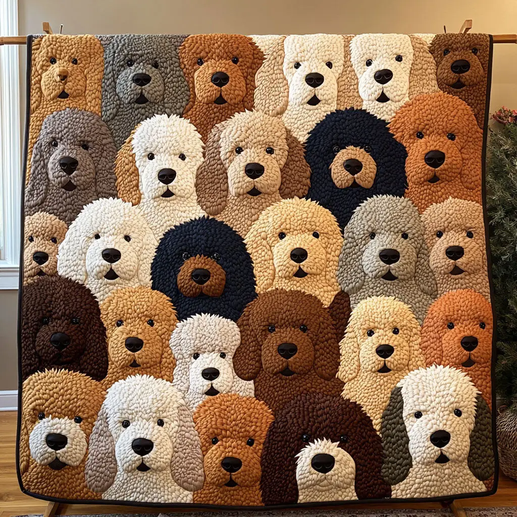 Doodle Dog Easter Quilt Blanket For Couch Gifts For Father's Day From Wife