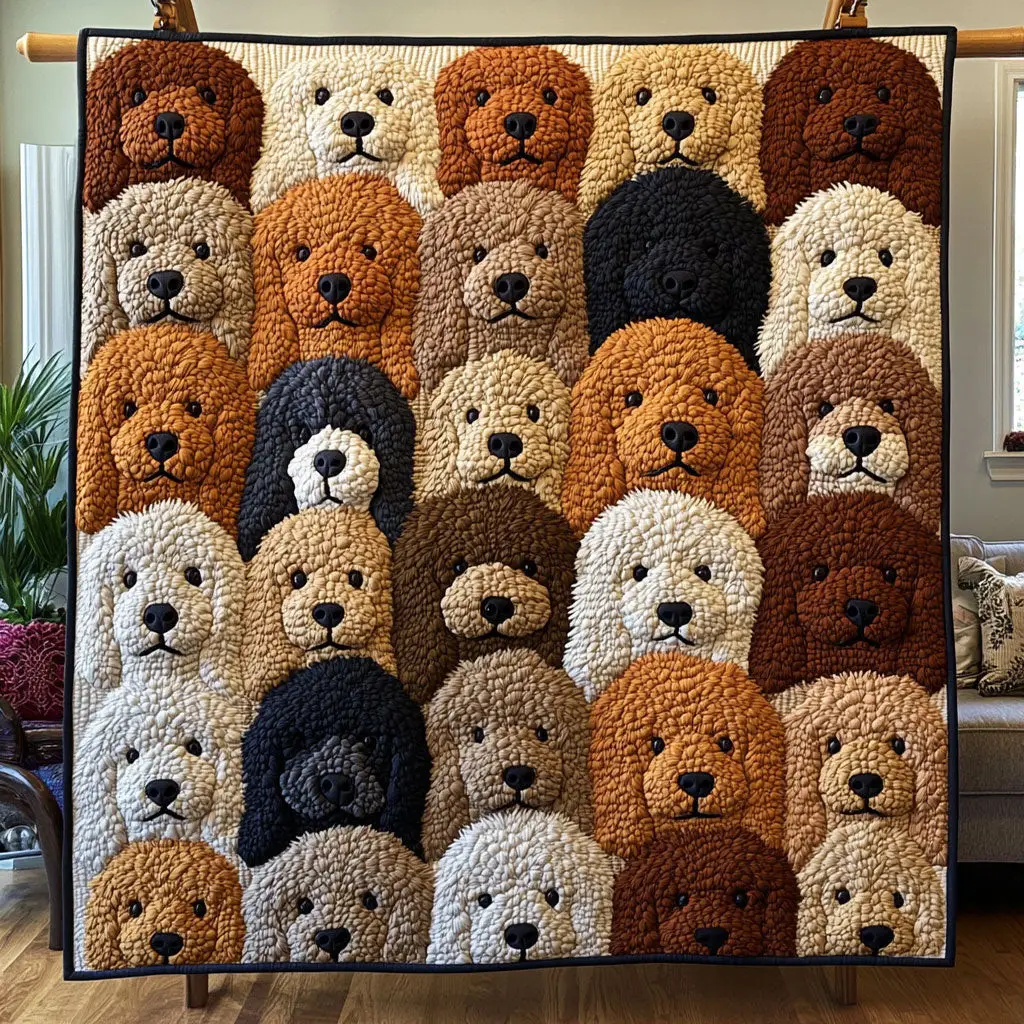 Doodle Dog Quilt Best Throw Blanket Good Gifts For Dads 50Th Birthday