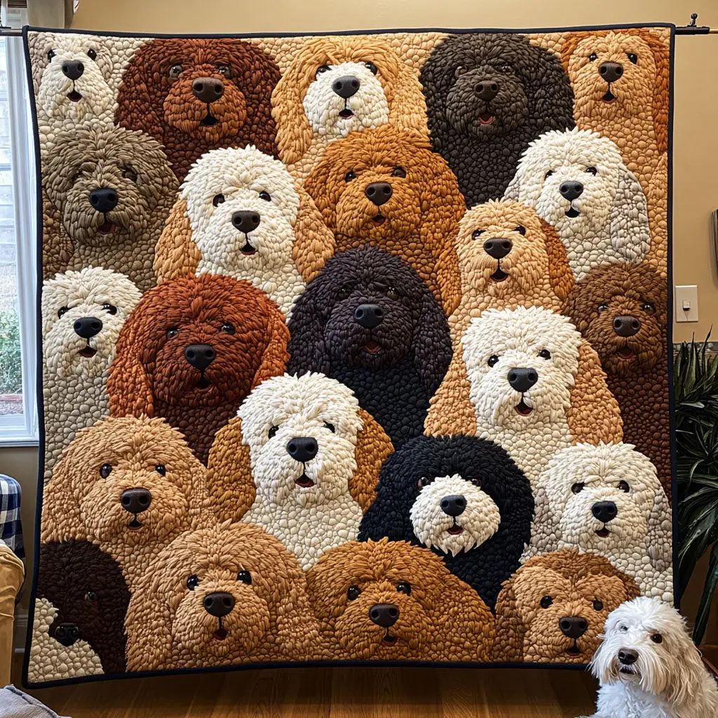 Doodle Dog Quilt Throws And Blankets Online Mother' Day Gifts