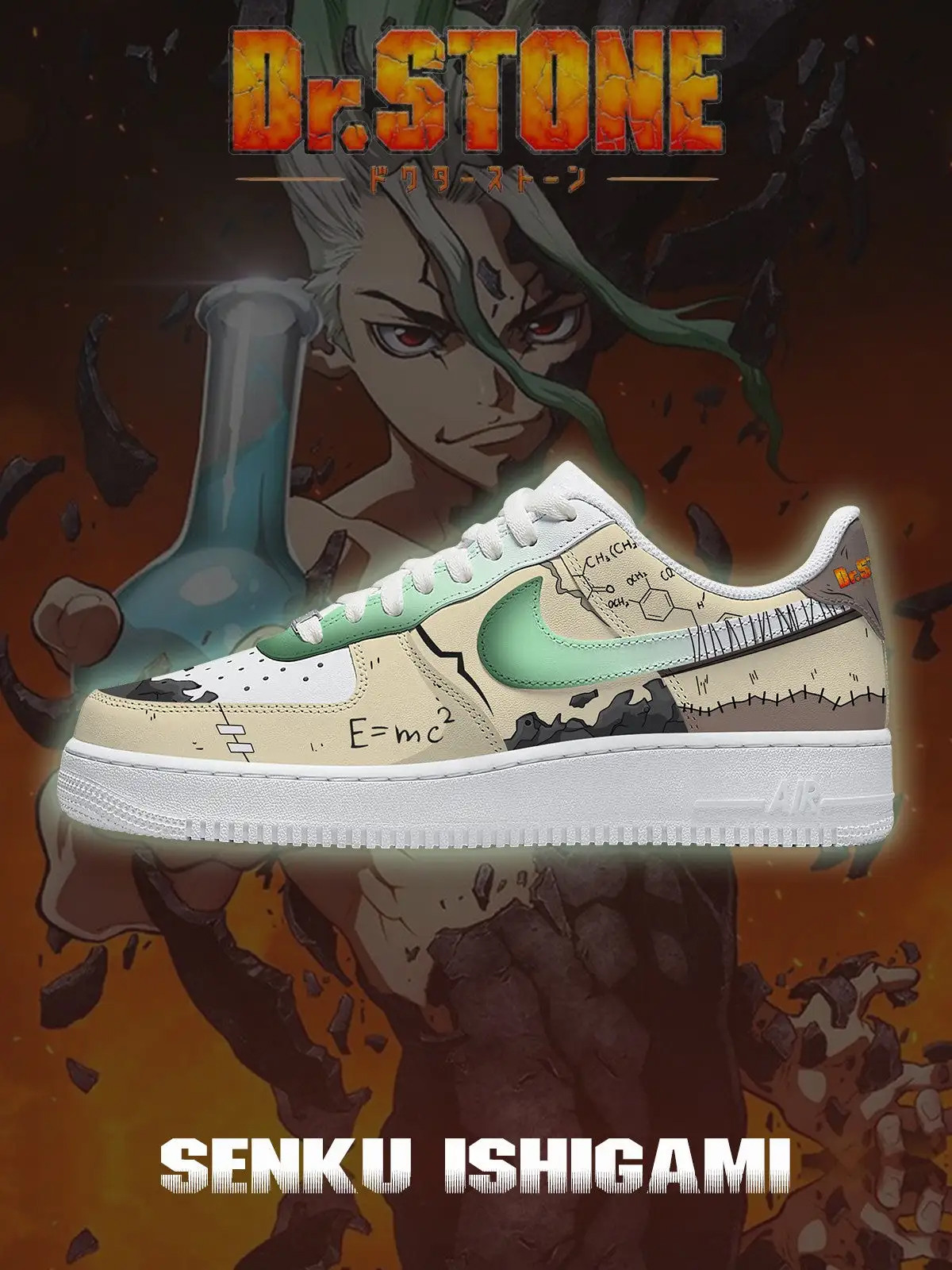 Dr. Stone Ishigami Senkuu Air Force 1 Shoes Sneakers Version 1