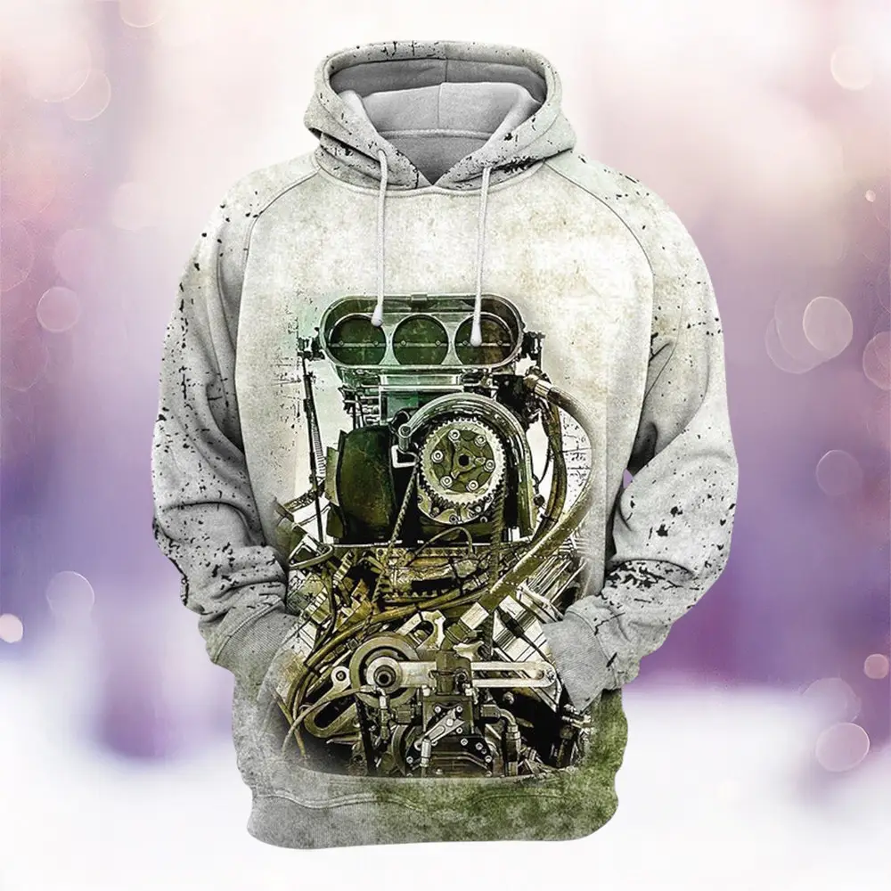 Drag Racing Engine Hoodie Mechanic Apparel Gift Ideas For Racing Lovers