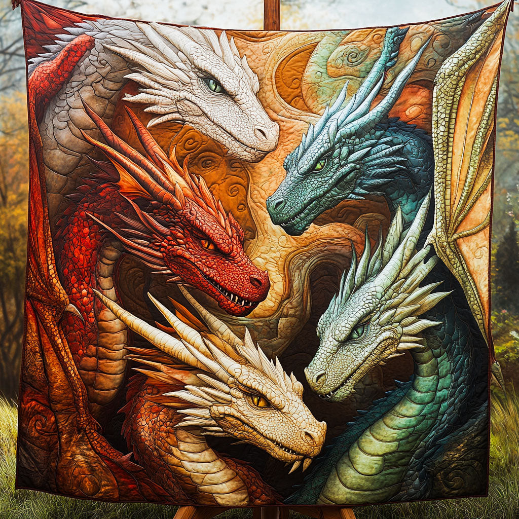 Dragon Alliance Quilted Blanket Xmas Holiday Dragon Themed Birthday Gifts Dragon Alliance Quilted Blanket Xmas Holiday Dragon Themed Birthday Gifts - Image 1