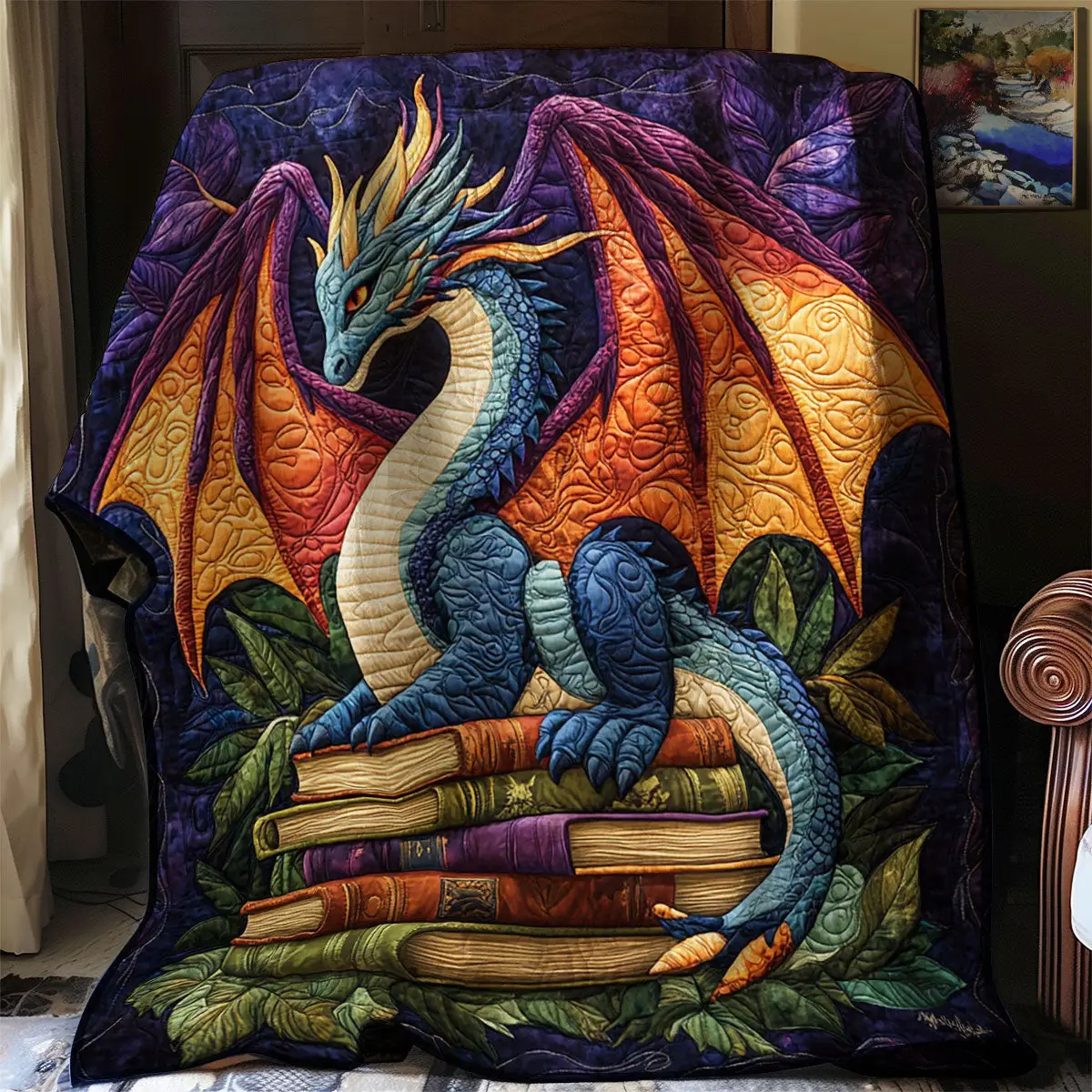 Dragon Quilt Luxury Throw Blankets Mother's Day Gifts For Daughter Dragon Quilt Luxury Throw Blankets Mother's Day Gifts For Daughter - Image 1