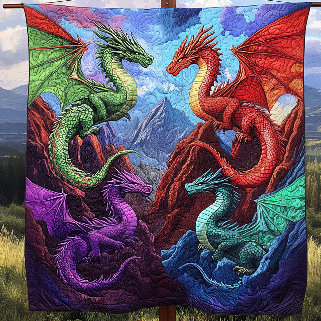 Dragonflight Quilted Blanket Bed Christmas Decor Birthday Presents For Dragon Lovers Dragonflight Quilted Blanket Bed Christmas Decor Birthday Presents For Dragon Lovers - Image 1
