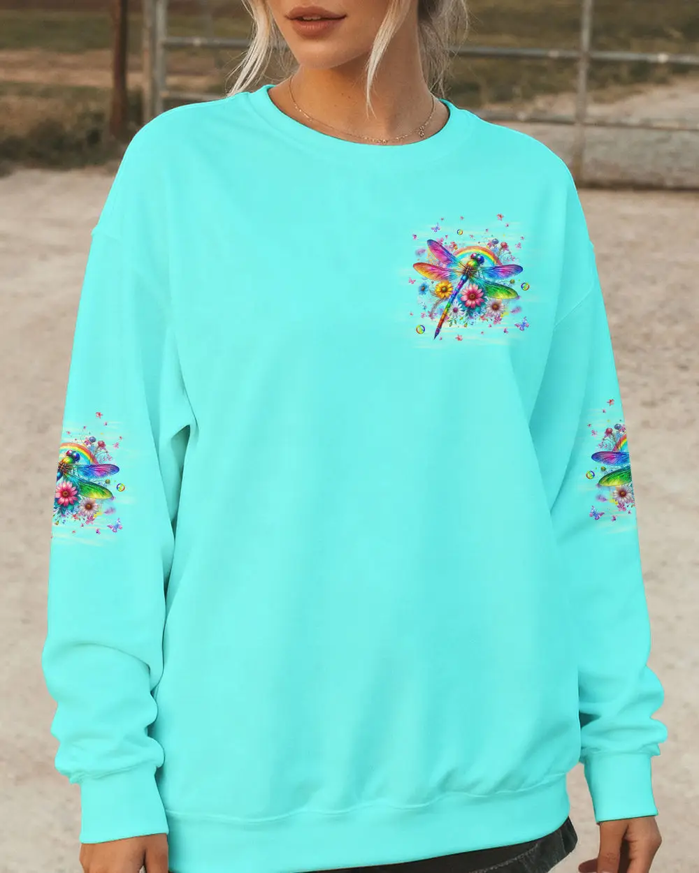 Dragonfly Always Believe In The Impossible Sweatshirt Colorful Floral Rainbow Merch Gift For Her Dragonfly Always Believe In The Impossible Sweatshirt Colorful Floral Rainbow Merch Gift For Her - Image 1