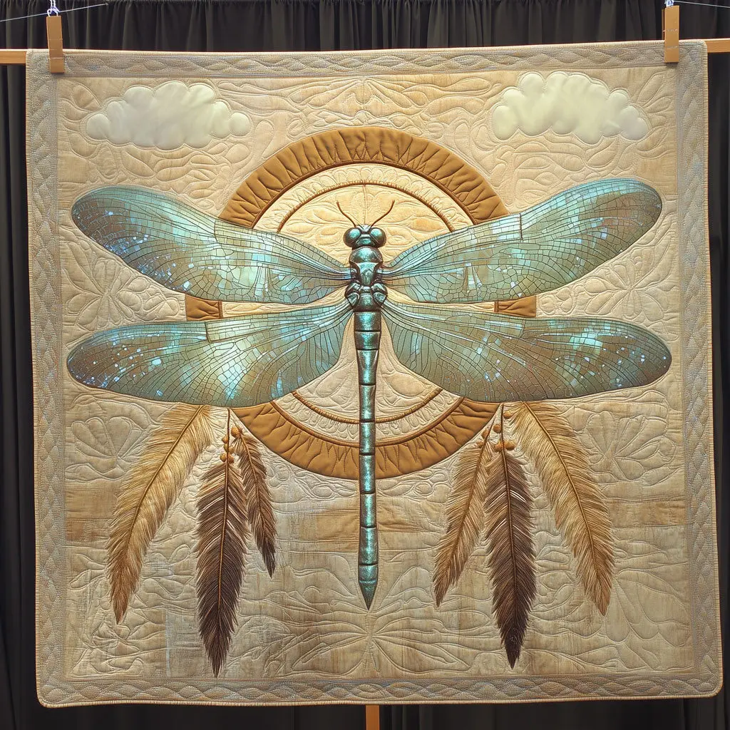 Dragonfly Dreamcatcher Quilt Elegant Quilt Blanket for Relaxing Evenings