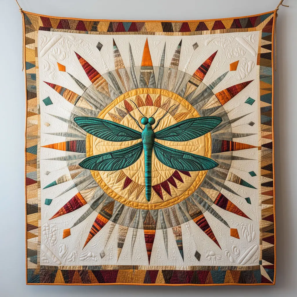 Dragonfly Solar Odonata Quilt Cozy Quilt Blanket for Winter Relaxation