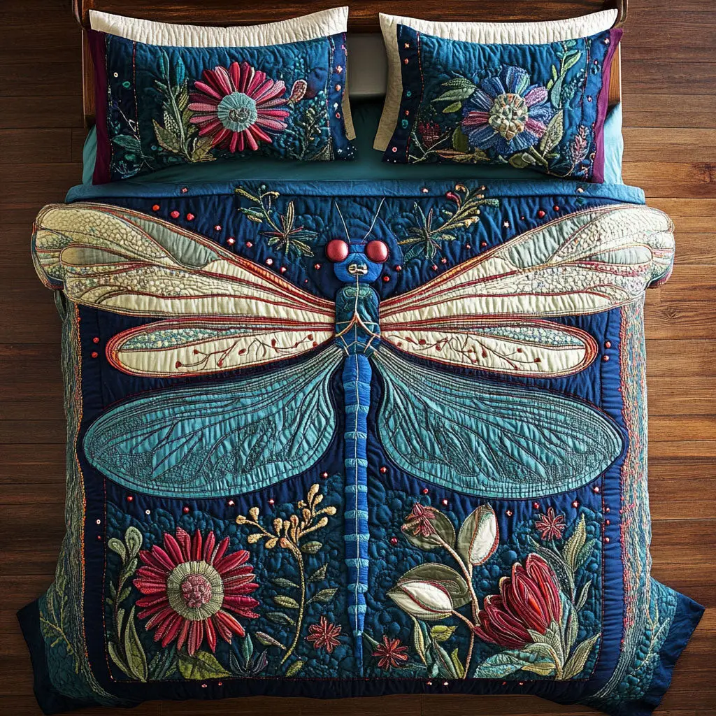 Dragoy Quilted Bedding Set Duvet Cover Bedspread Gifts For Family Dragoy Quilted Bedding Set Duvet Cover Bedspread Gifts For Family - Image 1