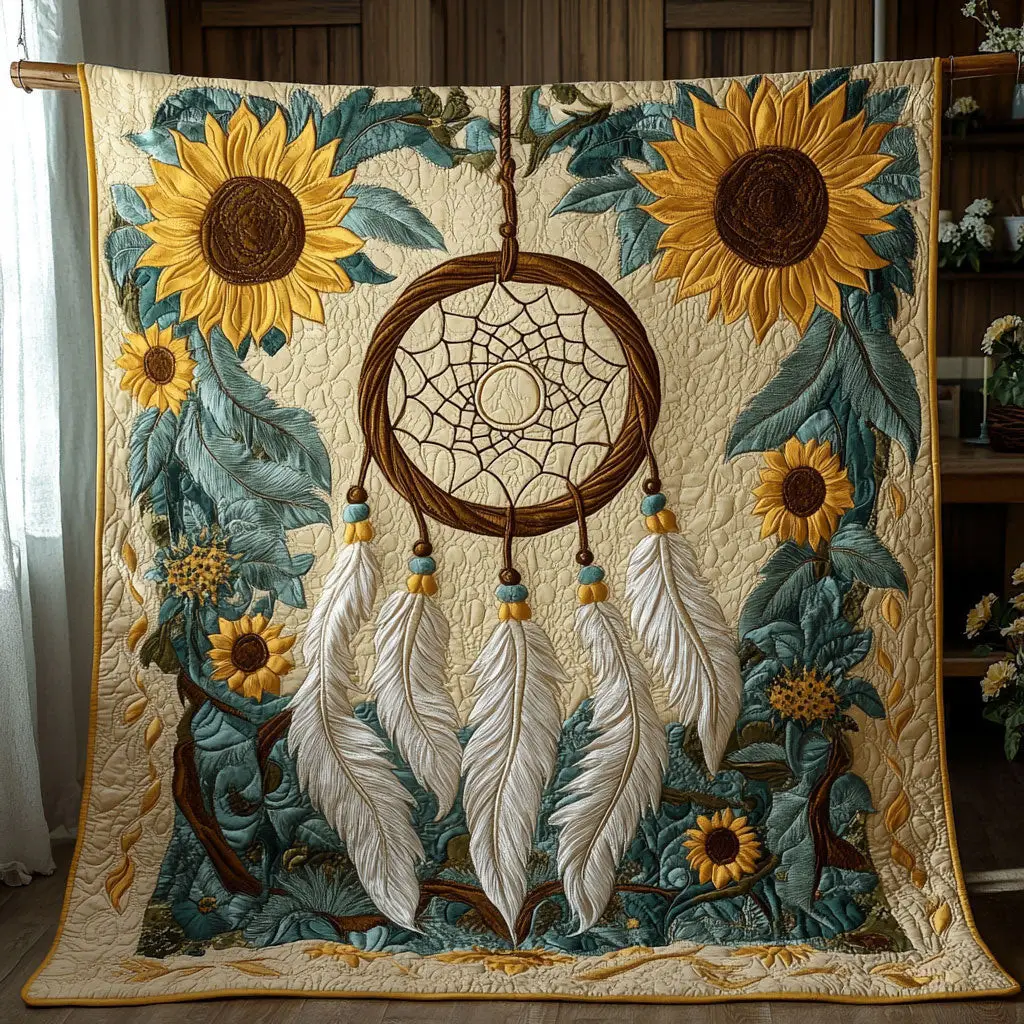 Dreamcatcher Rustic Bloom Quilt Beautiful Quilt Blanket Gift for Home Decoration