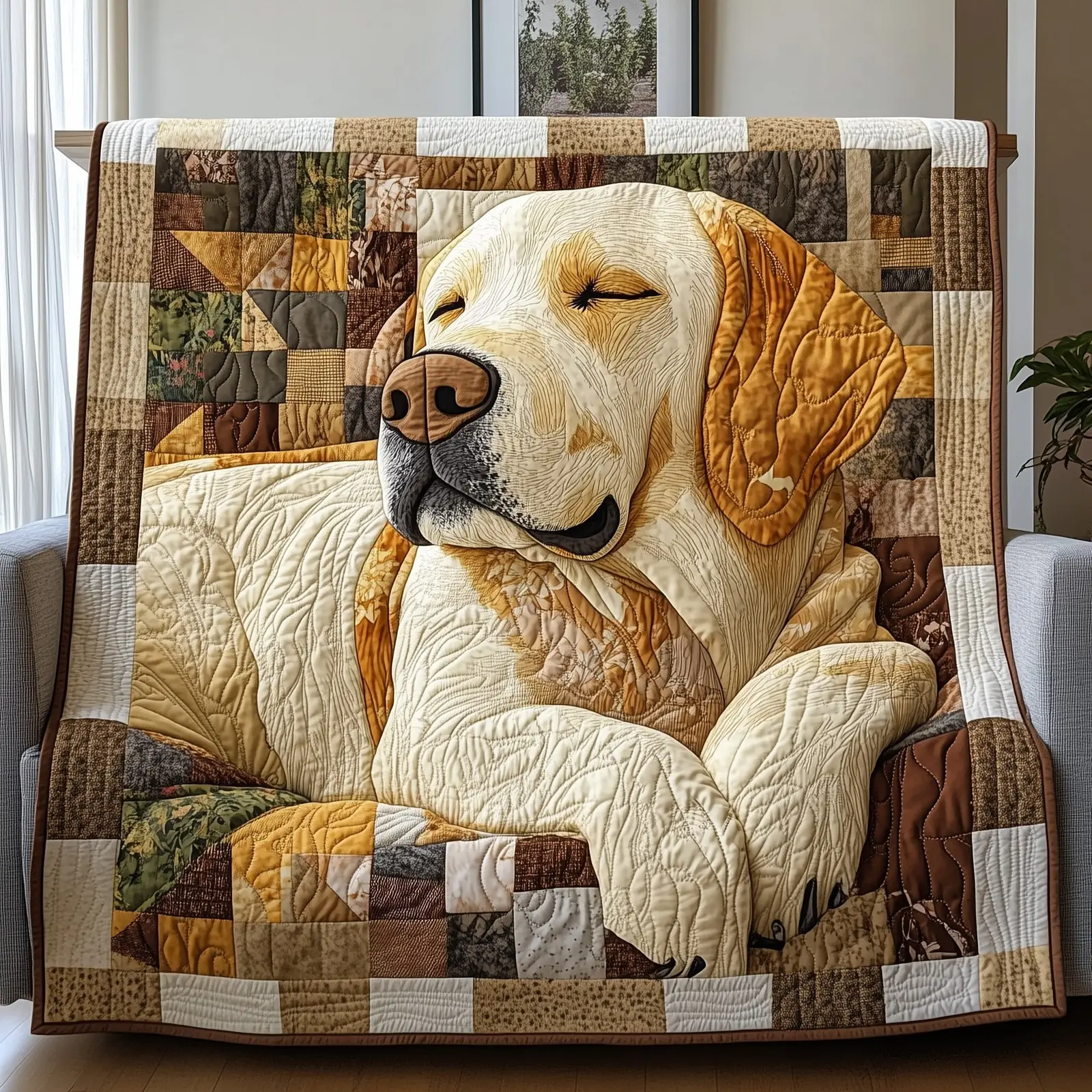 Dreaming Lab Snuggle Quilted Blanket Labrador Retriever Sleep Theme Labrador Gifts For Owners
