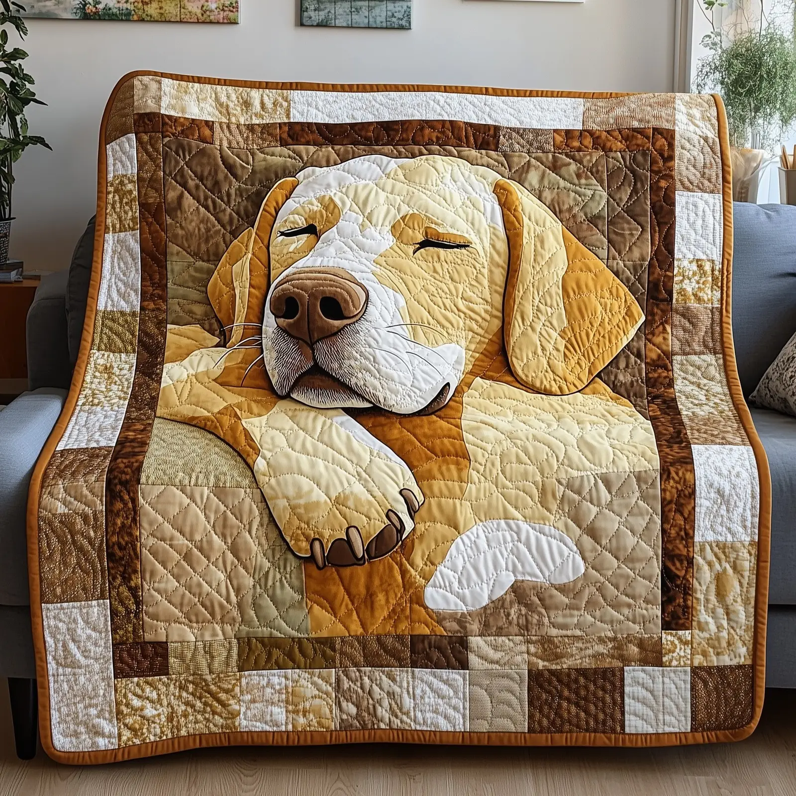 Dreaming Lab Snuggle Quilted Blanket Pet Lovers Softest Quilt Labrador Gifts For Owners Dreaming Lab Snuggle Quilted Blanket Pet Lovers Softest Quilt Labrador Gifts For Owners - Image 1
