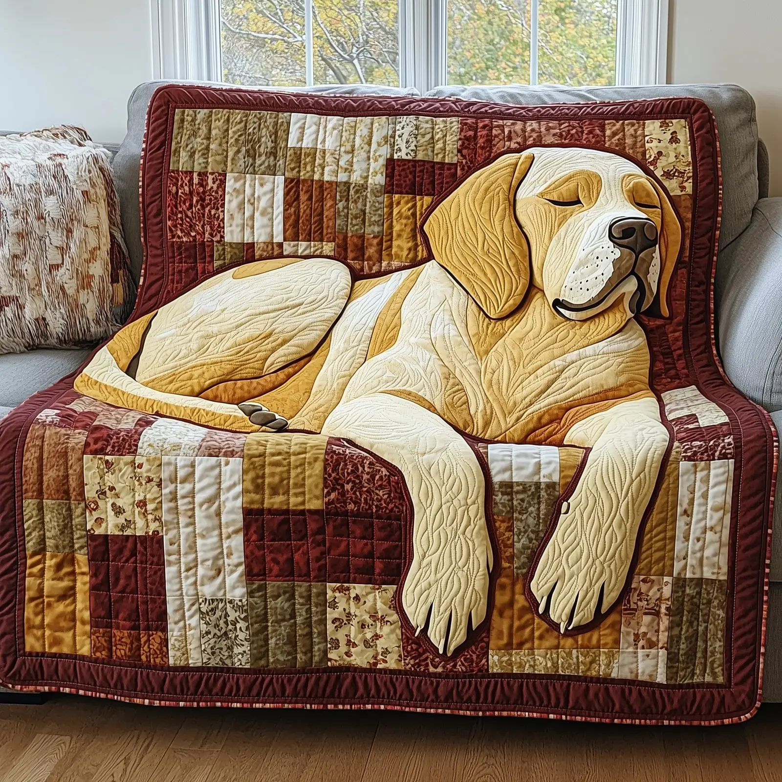Dreaming Lab Snuggle Quilted Blanket Warm And Gentle Bedding Labrador Gifts For Owners