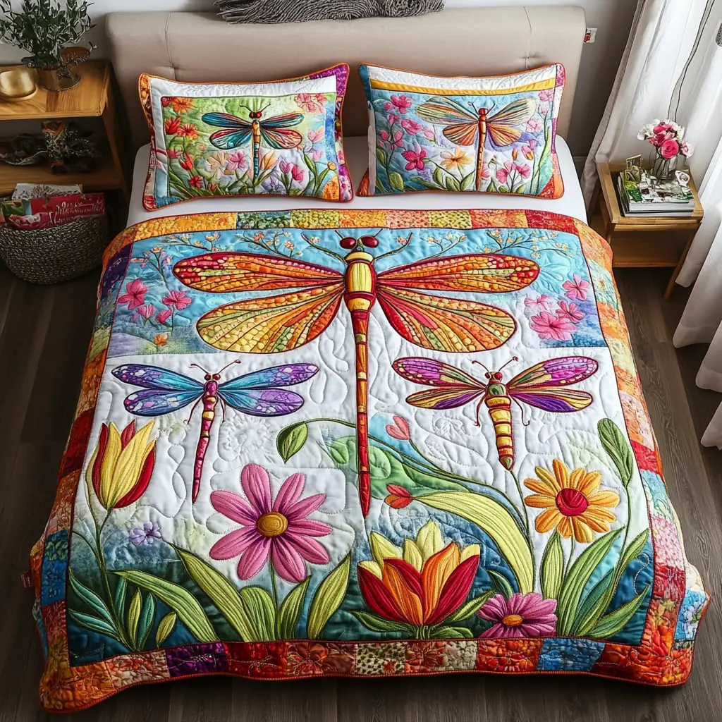 Dreamy Flora Quilted Bedding Set Luxury Bed Sheet Gift Set for Ultimate Comfort Dreamy Flora Quilted Bedding Set Luxury Bed Sheet Gift Set for Ultimate Comfort - Image 1