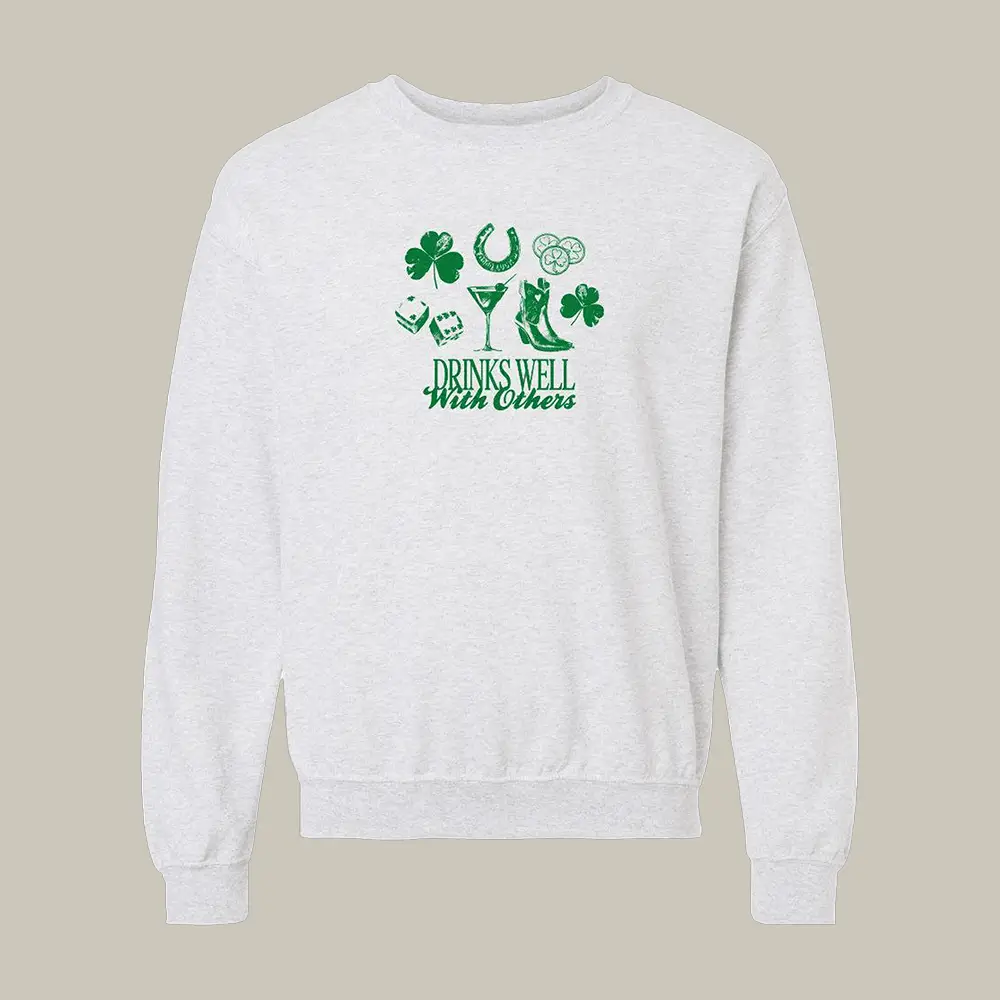 Drinks Well With Others St Patrick's Day Sweatshirt Barstool Sports Clothing Cool Holiday Gift Idea