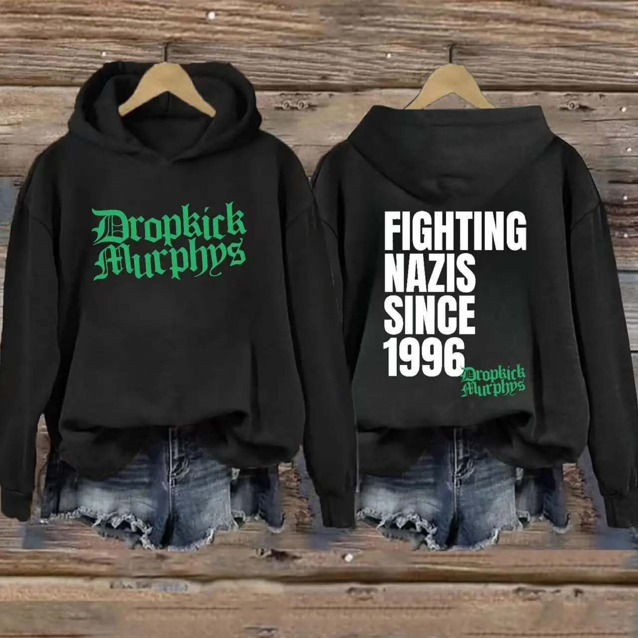 Dropkick Murphys Hoodie Fighting Nazis Since 1996 Hooded Sweatshirt Dropkick Murphys Merch
