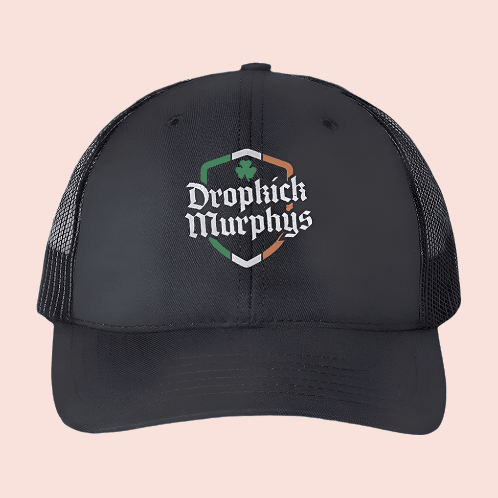 Dropkick Murphys Merch Ireland Shield Trucker Hat Dropkick Murphys Fighting Nazis Merchandise