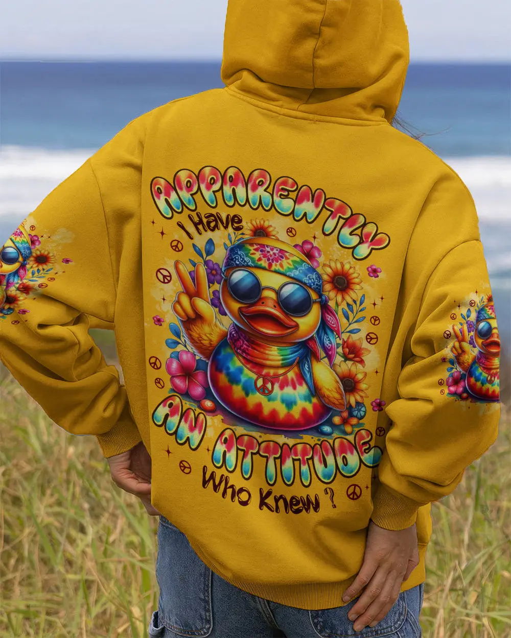Duck Apparently I Have An Attitude Hoodie Funny Retro Animal Clothing Gift For Animal Lover