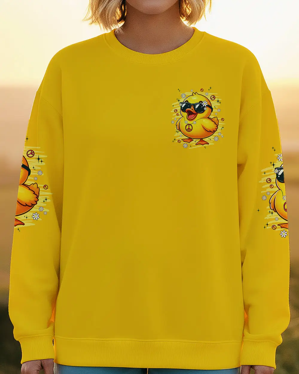 Duck Apparently I Have An Attitude Sweatshirt Cute Yellow Duck With Sunglasses Merch Gift For Mom
