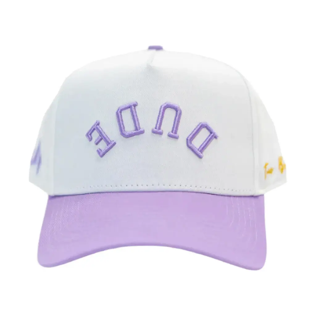 Dude Perfect Merch Embroidered Purple And White The DUDE Hat Best Gifts For Wife -WearandDecor