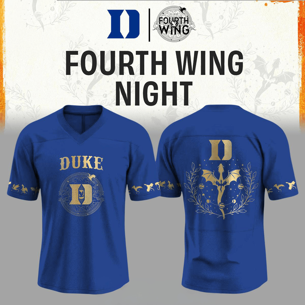Duke Blue Devils Fourth Wing Night 2026 The Myth Football Jersey Devils Merch Gifts For Fans