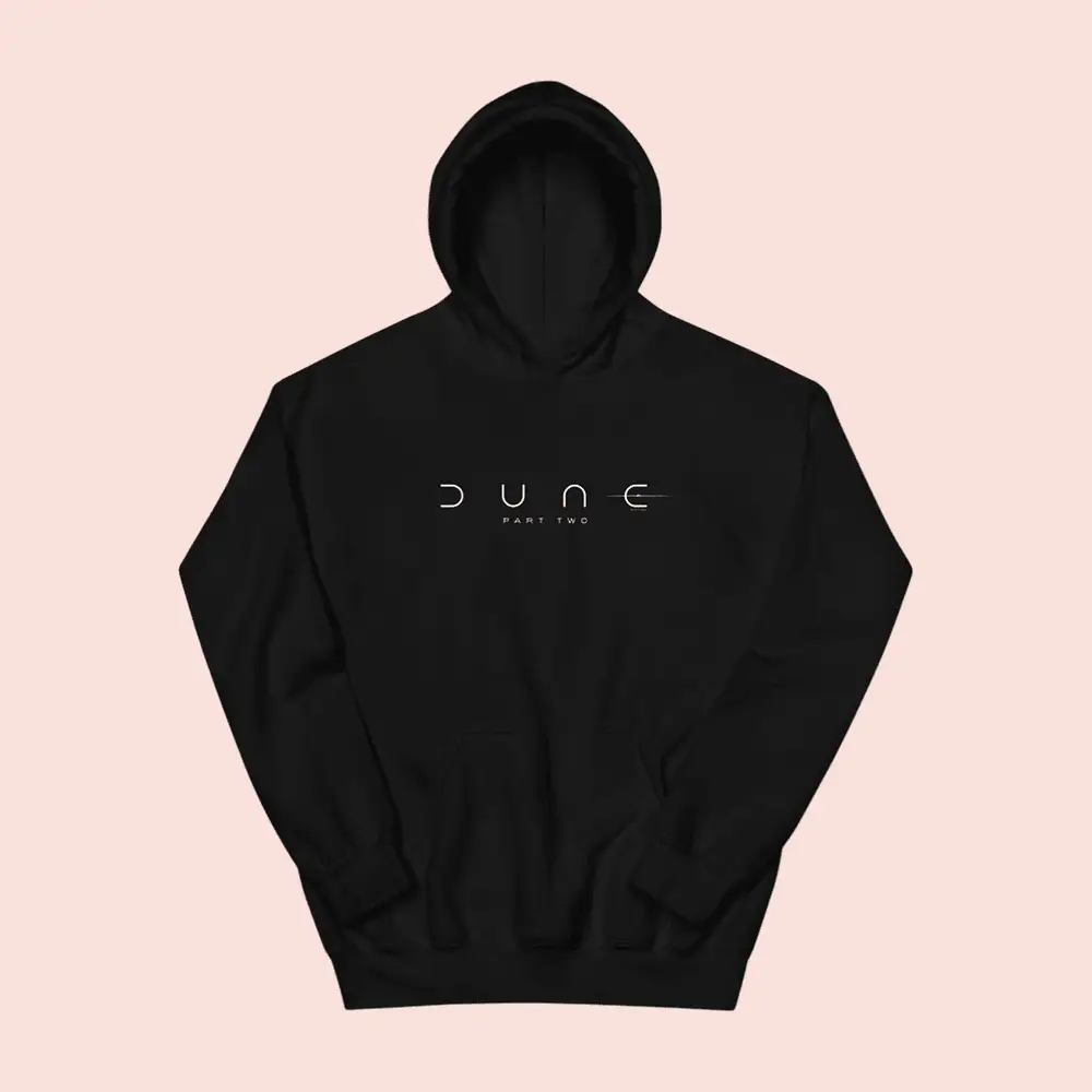 Dune Merch Dune Part Two Logo Hoodie Black Good Gifts For Movie Lovers