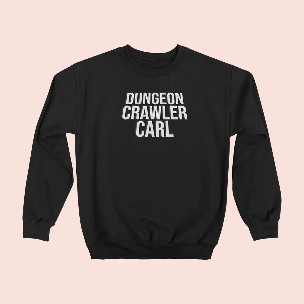 Dungeon Crawler Carl Merch Dungeon Crawler Carl White Logo Sweatshirt Gifts For Fantasy Readers