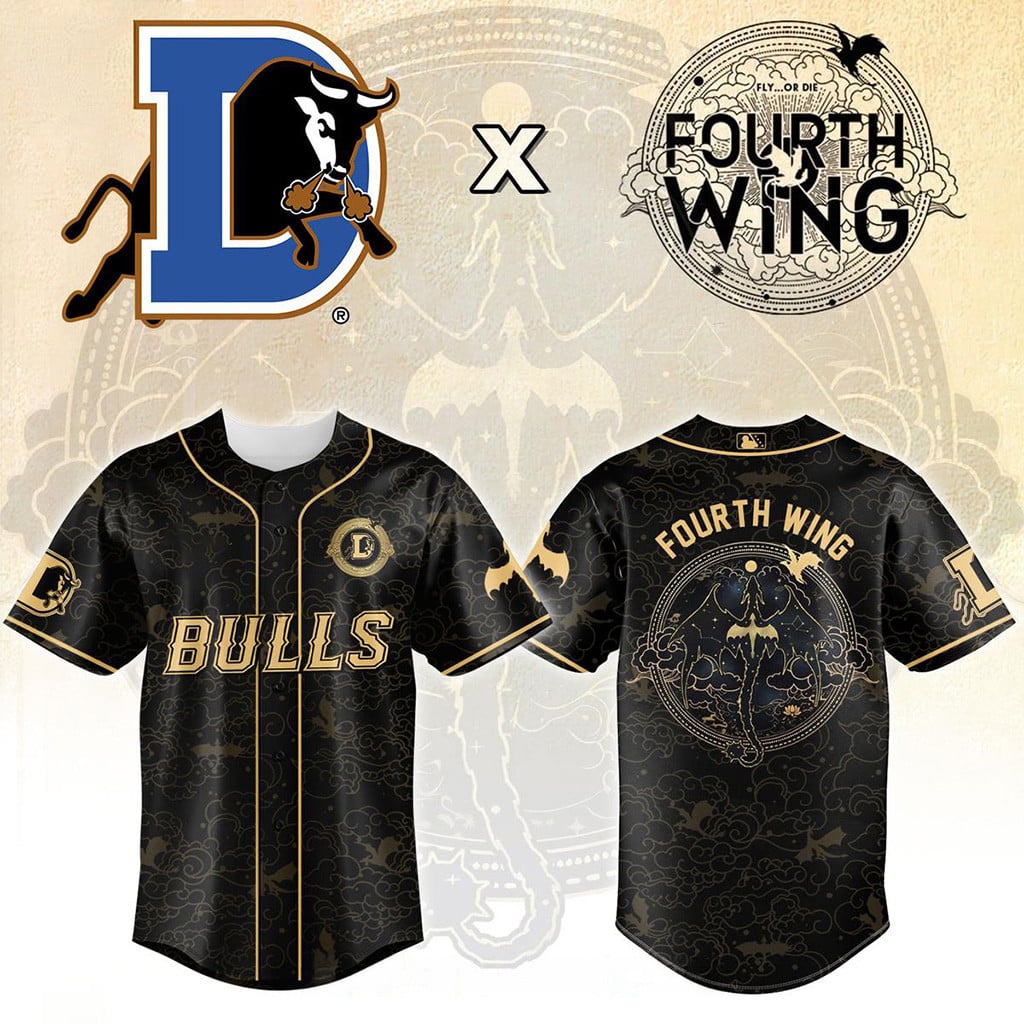 Durham Bulls X Fourth Wing Night Jersey 2026 Durham Bulls Merch Baseball Enthusiast Gifts