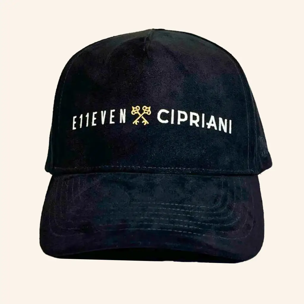 E11even Life Merch E11even X Cipriani Black And Black Embroidered Hat Xmas Gifts For Dad -WearandDecor