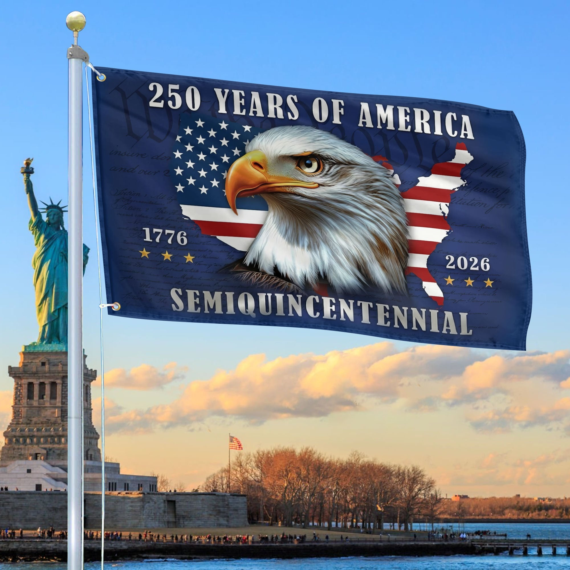 Eagle 250 Years Of America Flag Semiquincentennial Flag Best Gifts On Independence Day 2026