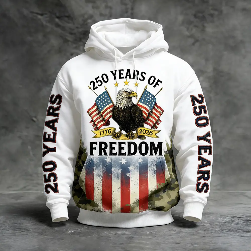 Eagle 250 Years Of Freedom 1776 2026 Hoodie Independence Day 2026 Apparel 4th Of July Merch Eagle 250 Years Of Freedom 1776 2026 Hoodie Independence Day 2026 Apparel 4th Of July Merch - Image 1