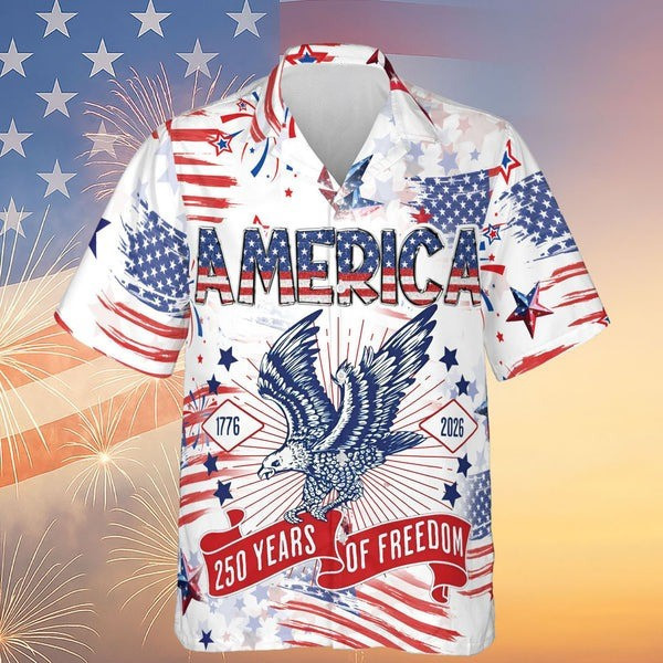 Eagle 250 Years Of Freedom Hawaiian Shirt America Anniversary Shirt Patriotic Eagle Gifts