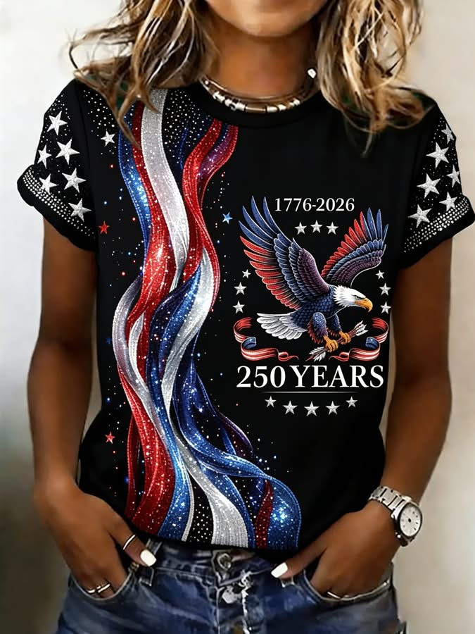 Eagle America 250 Years Anniversary 2026 T-Shirt Women's Patriotic Apparel 4th Of July Gifts