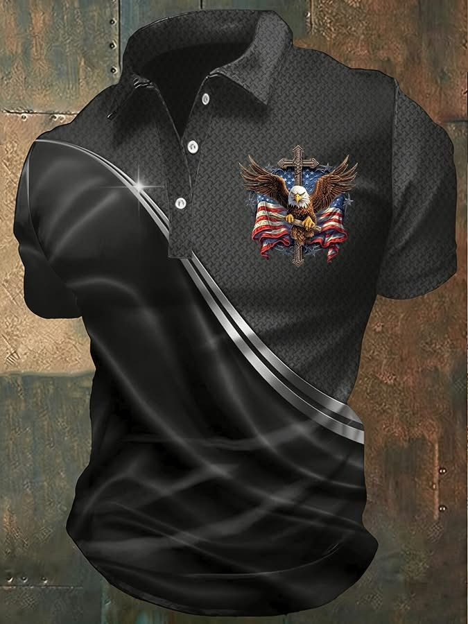 Eagle America 250 Years Anniversary Polo Shirt Men's Patriotic Apparel Gifts For Brothers