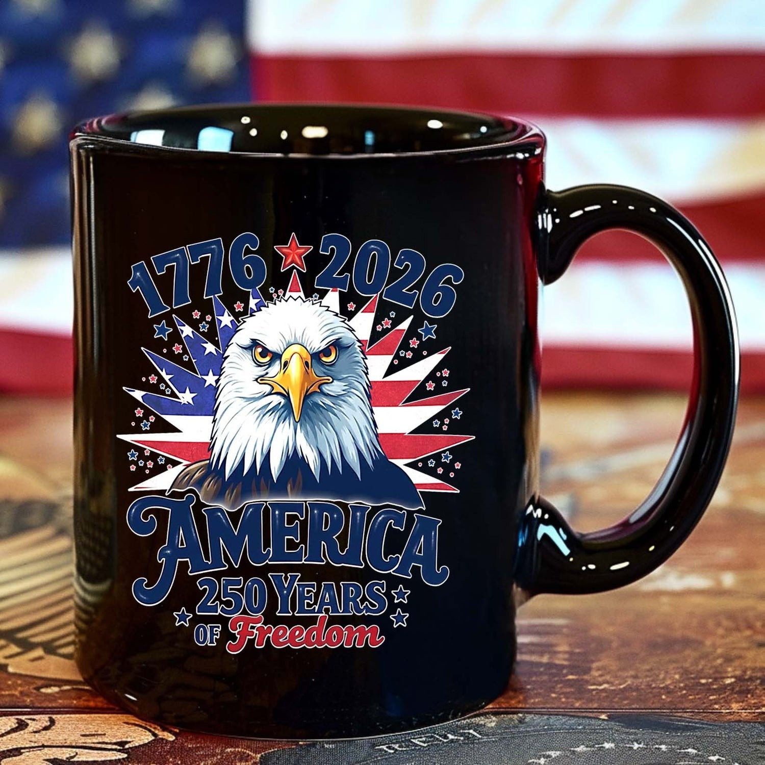 Eagle America 250 Years Of Freedom Mug 1776 2026 Patriotic Coffee Cup 4th Of July Gifts
