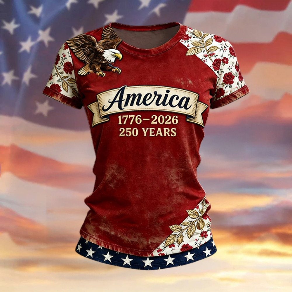Eagle America 250th Anniversary 1776 2026 T-Shirt 4th Of July Clothes Gift For Patriots
