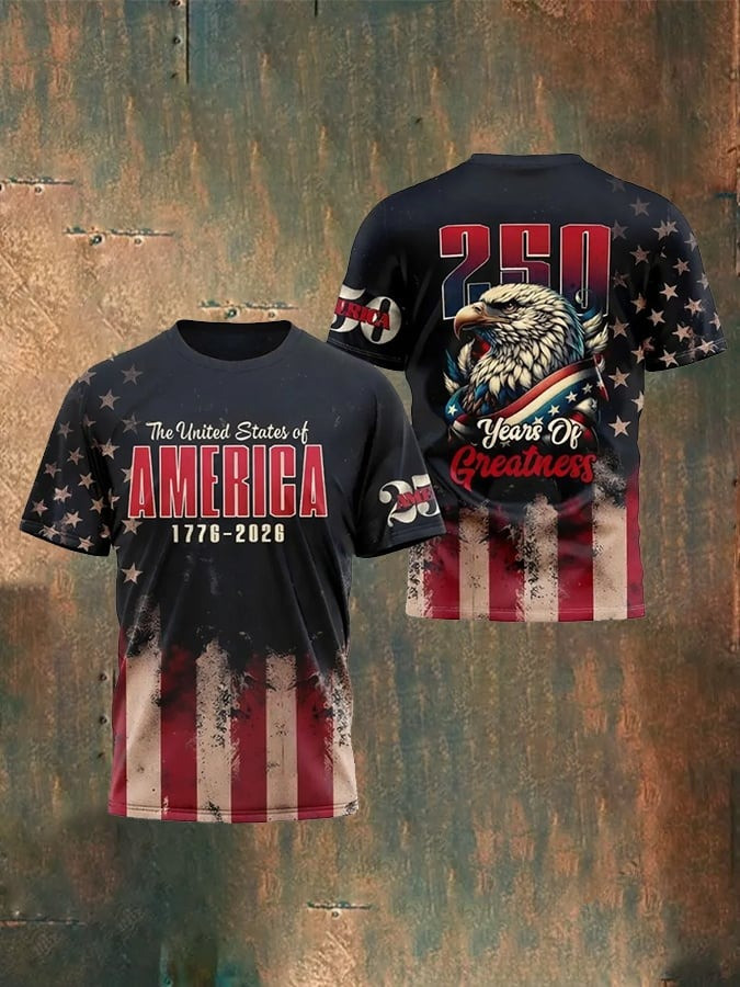 Eagle America 250th Anniversary T-Shirt 250 Years Of Greatness USA Flag Shirt Patriotic Gifts