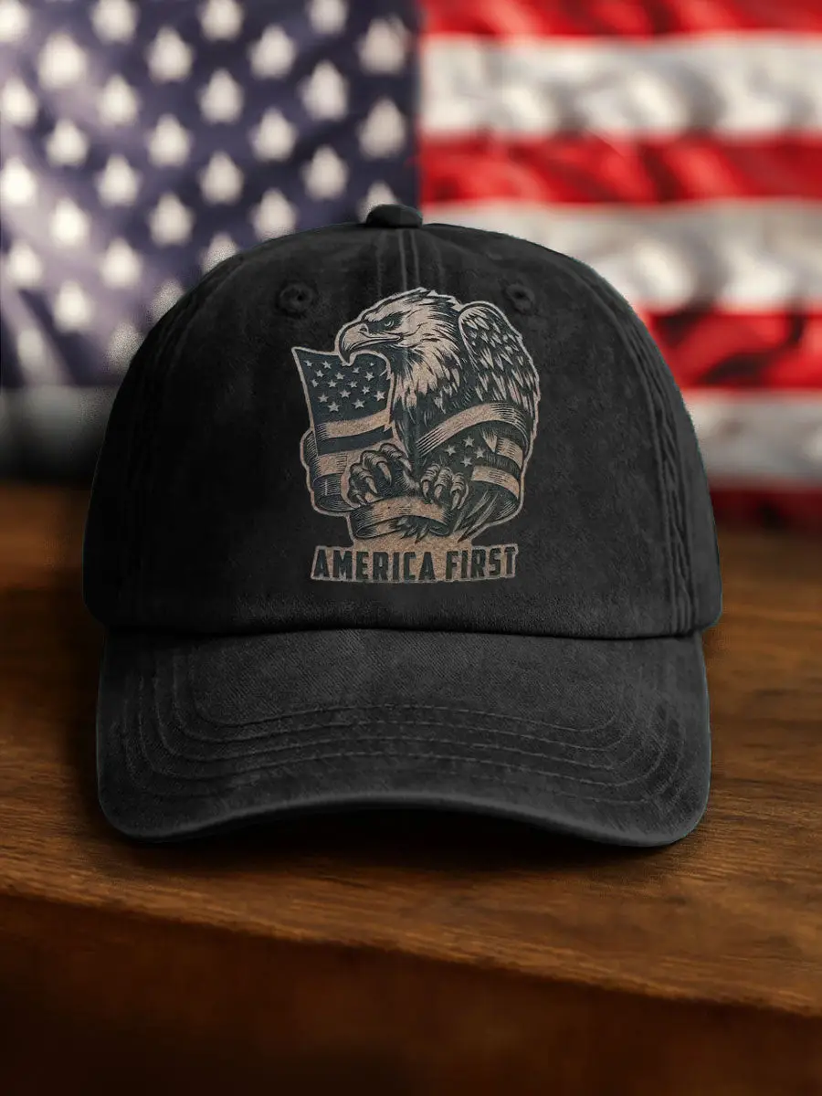 Eagle America First Hat Political Slogan Baseball Cap Patriotic Eagle Themed Gifts For Dad