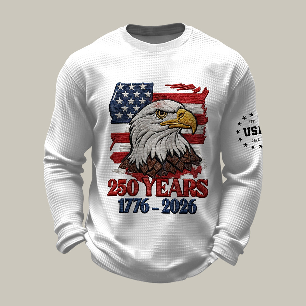 Eagle American 250 Years 1776 2026 Long Sleeve Shirt Fourth Of July Clothing Line