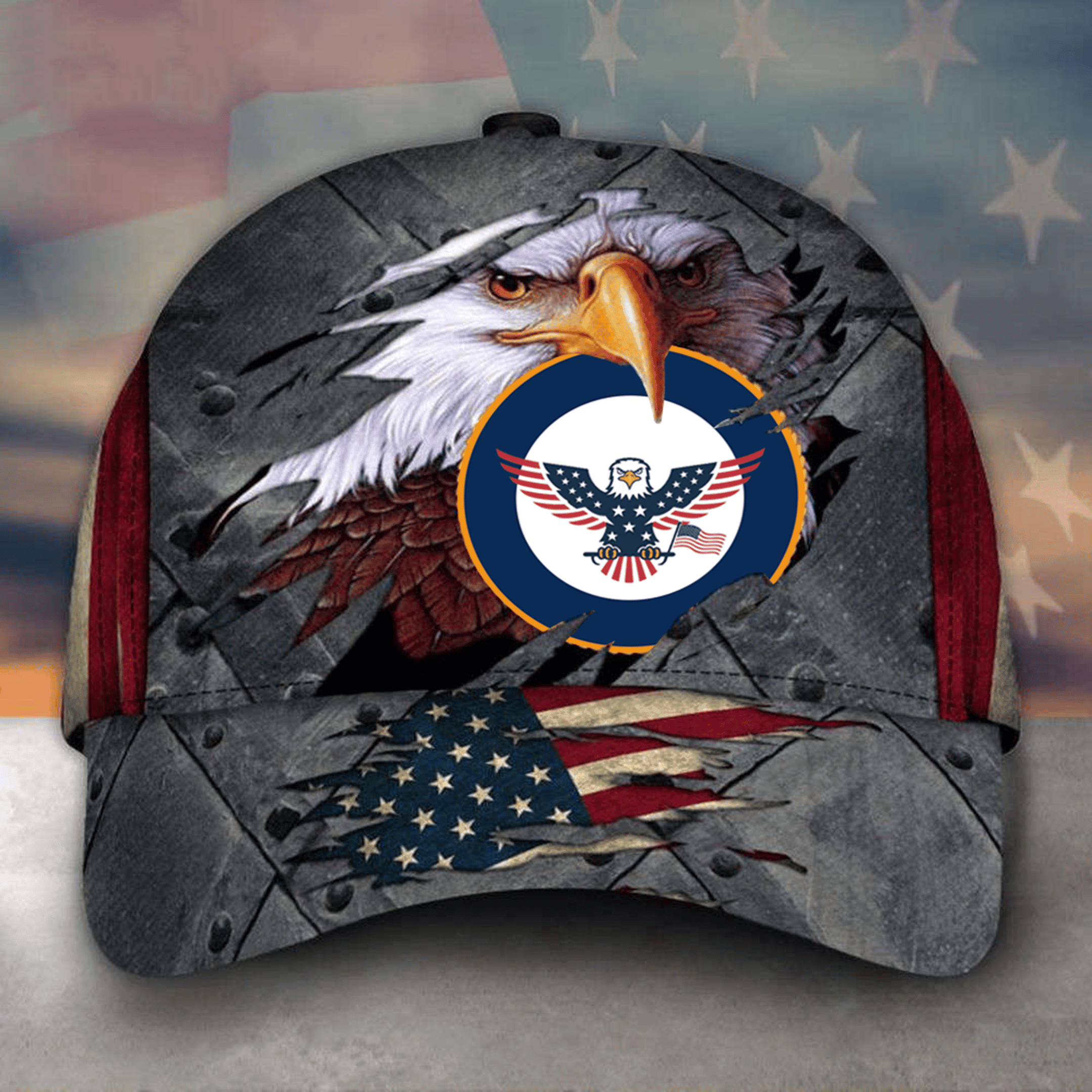 Eagle American Flag Hat Patriotic Merch Military Honor Merch Gifts For Veterans