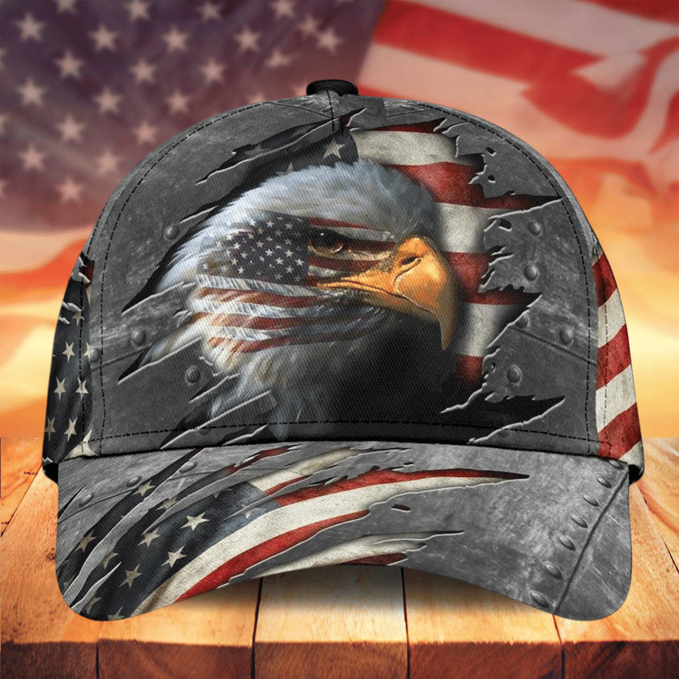 Eagle American Flag Hat Veteran Baseball Cap Patriotic Merch Gift Ideas For Veterans