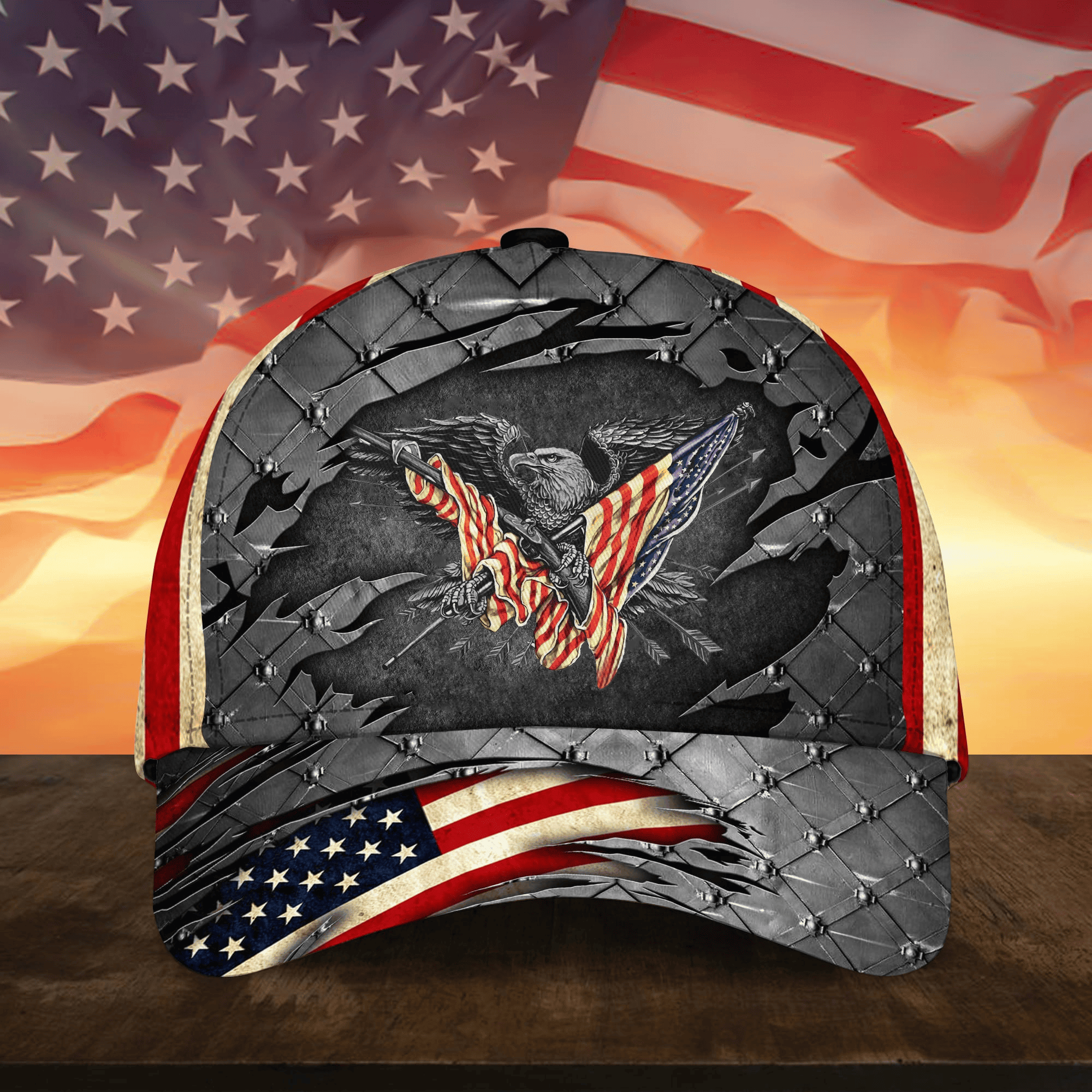 Eagle American Flag Hat Veteran Baseball Cap Patriotic Merch Gifts For Veteran Days