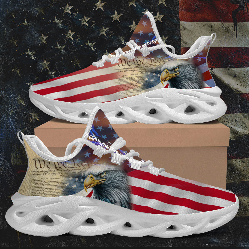 Eagle American Flag Sneakers We The People Patriotic Shoes Gifts For Gun Lovers