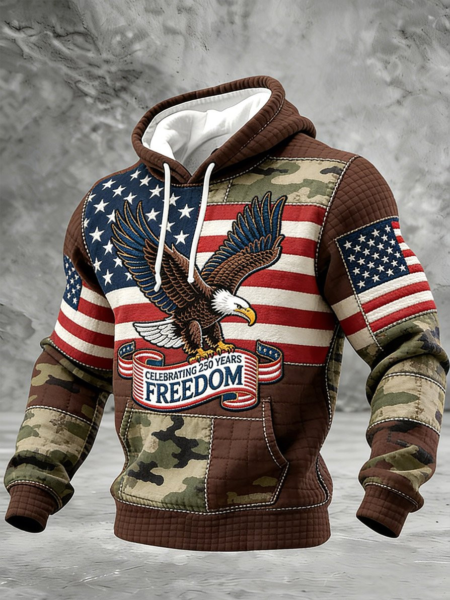 Eagle Celebrating 250 Years Of Freedom Hoodie America's 250 Birthday Apparel 4Th Of July Gift