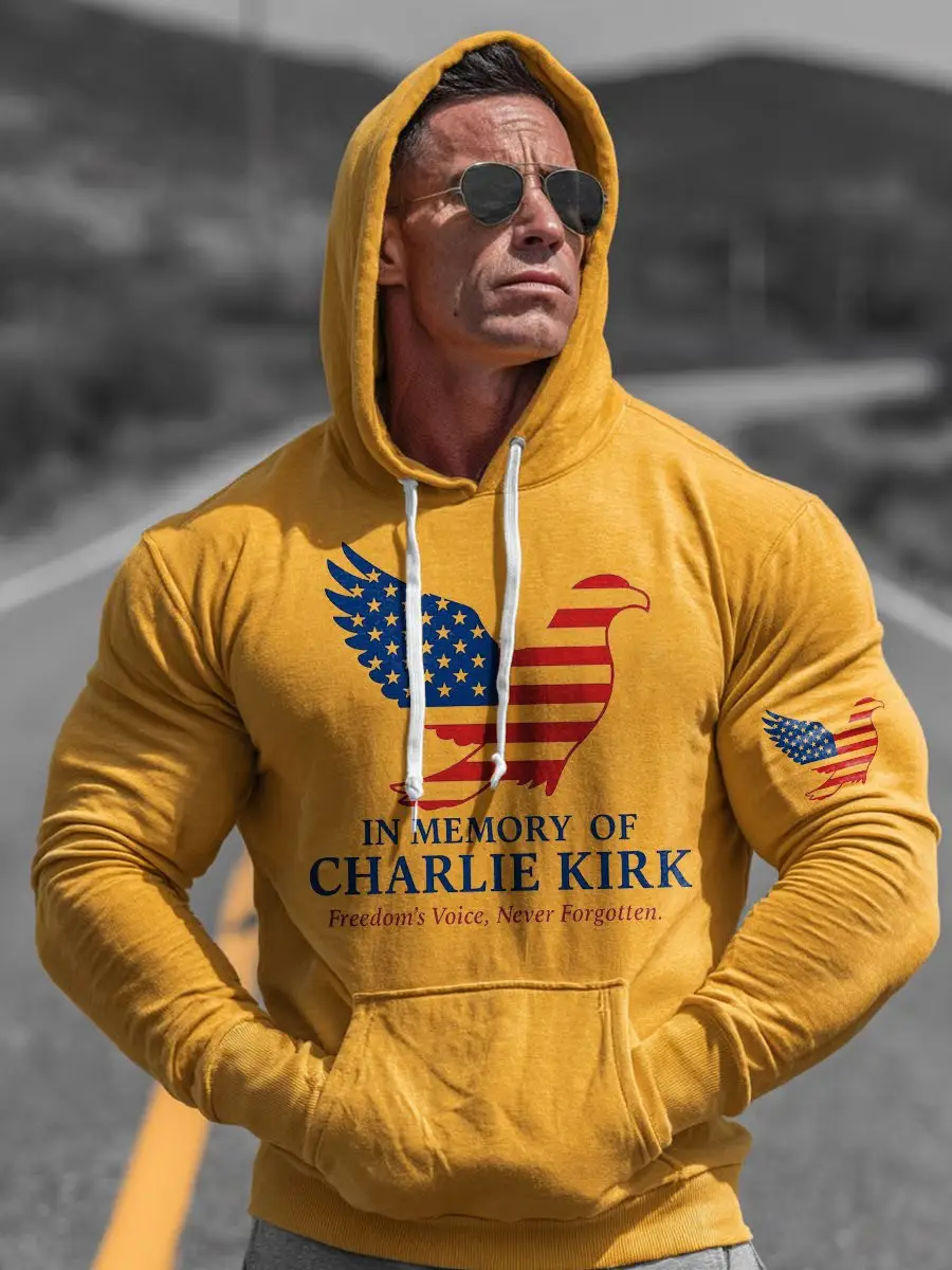 Eagle In Memory Of Charlie Kirk Hoodie Freedom_s Voice Never Forgotten Kirk Freedom Merch Eagle In Memory Of Charlie Kirk Hoodie Freedom_s Voice Never Forgotten Kirk Freedom Merch - Image 1